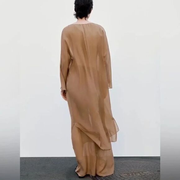 ZARA LONG SILK BOTTOMS PANTS LIMITED EDITION - Picture 4 of 5